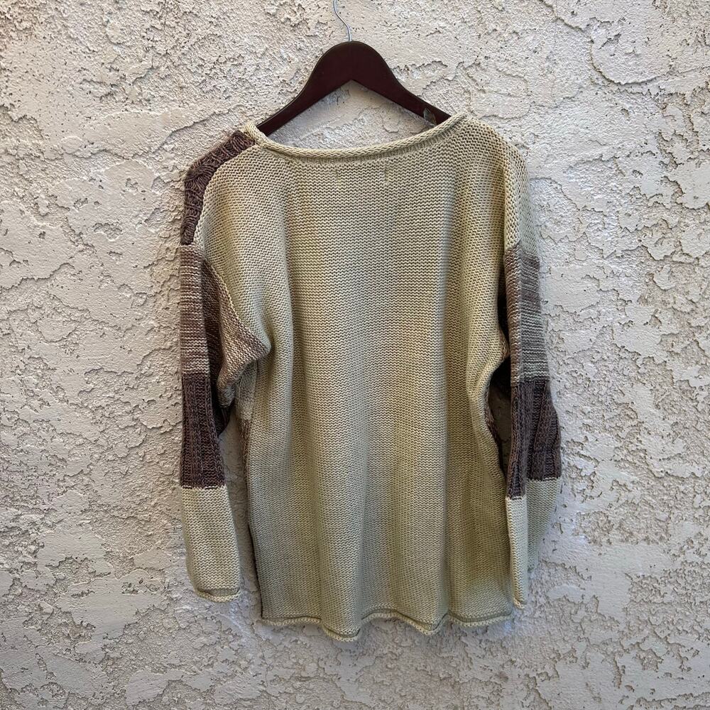 Vintage Reference Point Patchwork Knit Sweater Si… - image 5